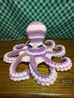 Unique Gift Sparkly Princess Handmade Crocheted Octopus Stuffed animal LAYAWAY AVAILABLE