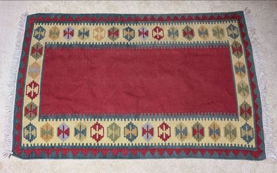 RARE VTG Handmade Traditional Vintage Runner WOOL Rug Carpet 3' x 5'