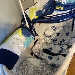 Dinosaur Crib Set With Curtains