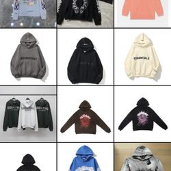 Hoodies ( Amiri , Chrome , Hellstar , Essential, Sp5der , Denim tears , Alo , 