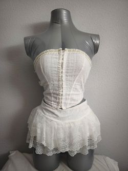 White Lace gothic miniskirt / microskirt