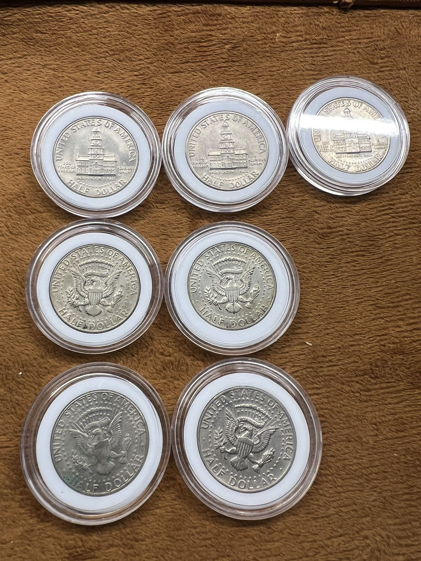 Silver Kennedy Half Dollar Lot Of 7