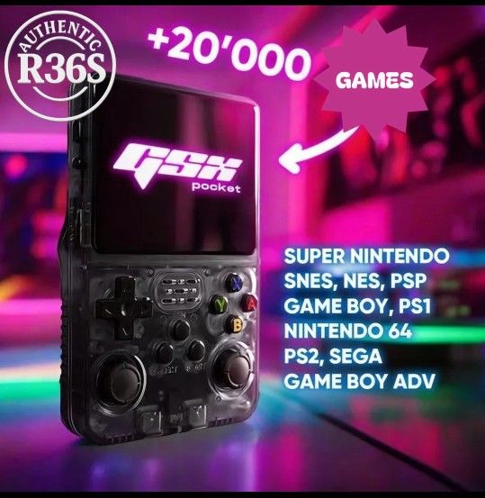 R36S SUPER NINTENDO,SNES, NES, PSP,GAME BOY, PS1,NINTENDO 64,PS2, SEGA,GAME BOY