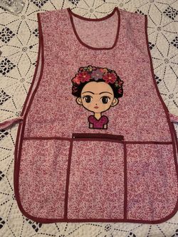 Beautiful And Shiny Emboired Friday Kahlo With zipper Apron