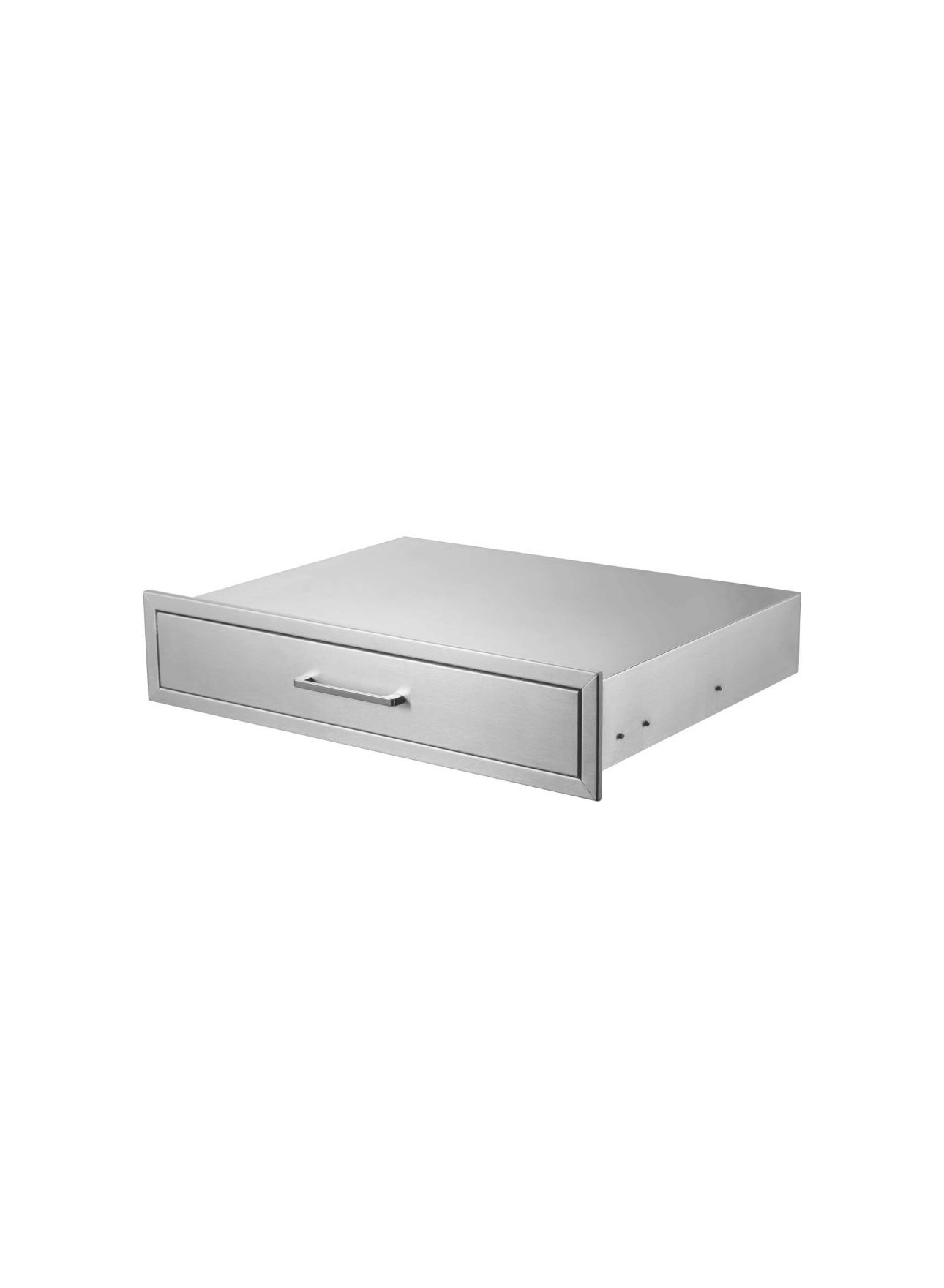 New Outdoor Kitchen Single Drawer 30" Stainless Steel BBQ Single Drawer -30" W x 6.5" H x 23" D Enclosed Built-in Drawer Flush Mount for Outdoor Kitch