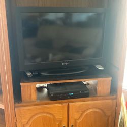 Entertainment Center with Curio Shelf