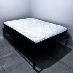 Full Bed Mattress Metal Frame Set Double 