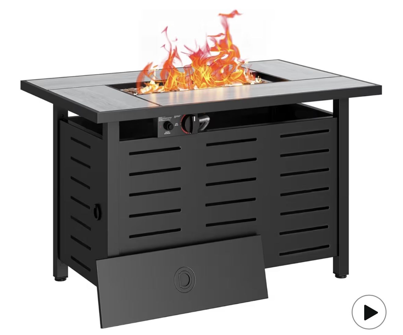 New, Fire Pit Table With Lava Rocks( Already Assembled