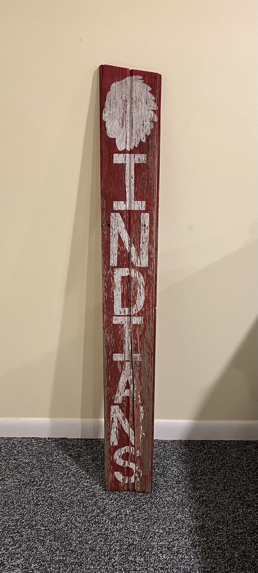Vintage Advertisement Indians Siding Board Sign Stenciled