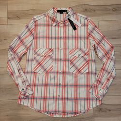 Sanctuary Boyfriend Shirt Snap Closure Plaid Size Women's Small NWT