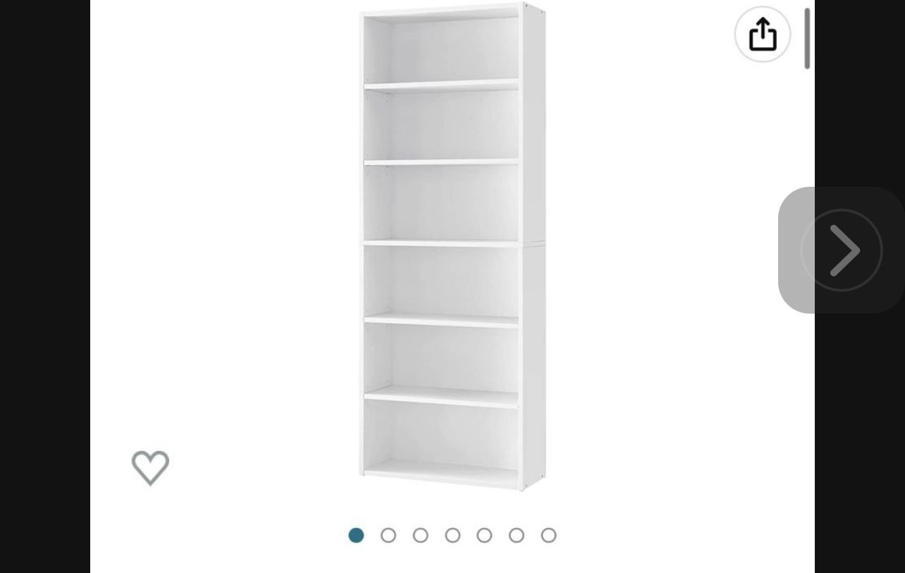 $40 WHITE SHELF BOOK CAse Furniture, Etc. ! NEW