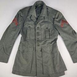 Vintage US Marine Corps Green Wool Uniform Jacket Coat USMC US Military