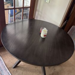 Solid Dark Wood, Round Table