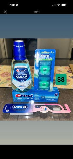 Crest/Oral-B Bundle - mouthwash, floss, toothpaste, toothbrush
