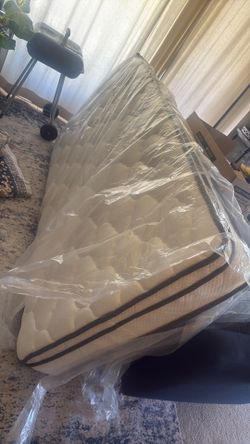 Twin Bed Frame + Mattress for Sale