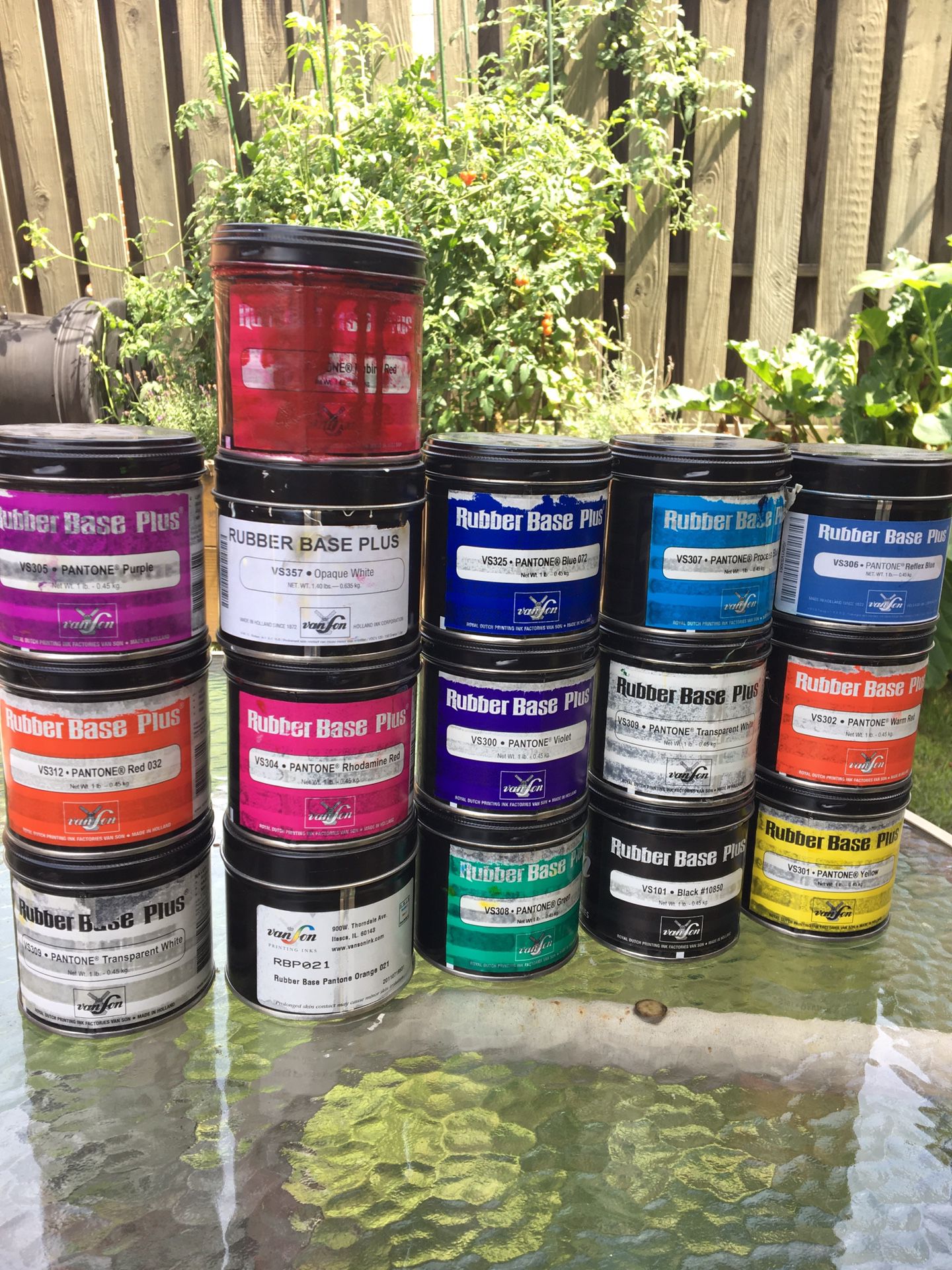 Vanson rubber based letterpress ink lot - full range of colors