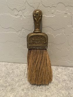 Vintage Whisk Broom with Ornate Wooden Handle