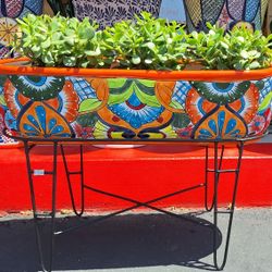 💥 Talavera Salchicha Pot 💥 %15 Off 💥 Stand Sold Separately 💥