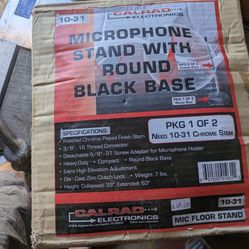 Microphone Round Black Base Stand