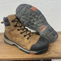 Brunt Perkins Boots Mens Sz 11 Hard Comp Toe Brown Leather Waterproof Safety