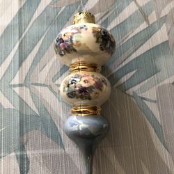 Hand Blown Finial Christmas Ornament - 5” Tall