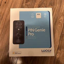 Lockly Pin Genie Pro Matte Black Deadbolt Apple Home Key Wi-Fi Smart Lock, Siri/Google/Alexa, Hack-Proof Keypad, Free App, Key