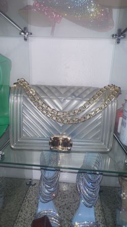 See through silver durable purse