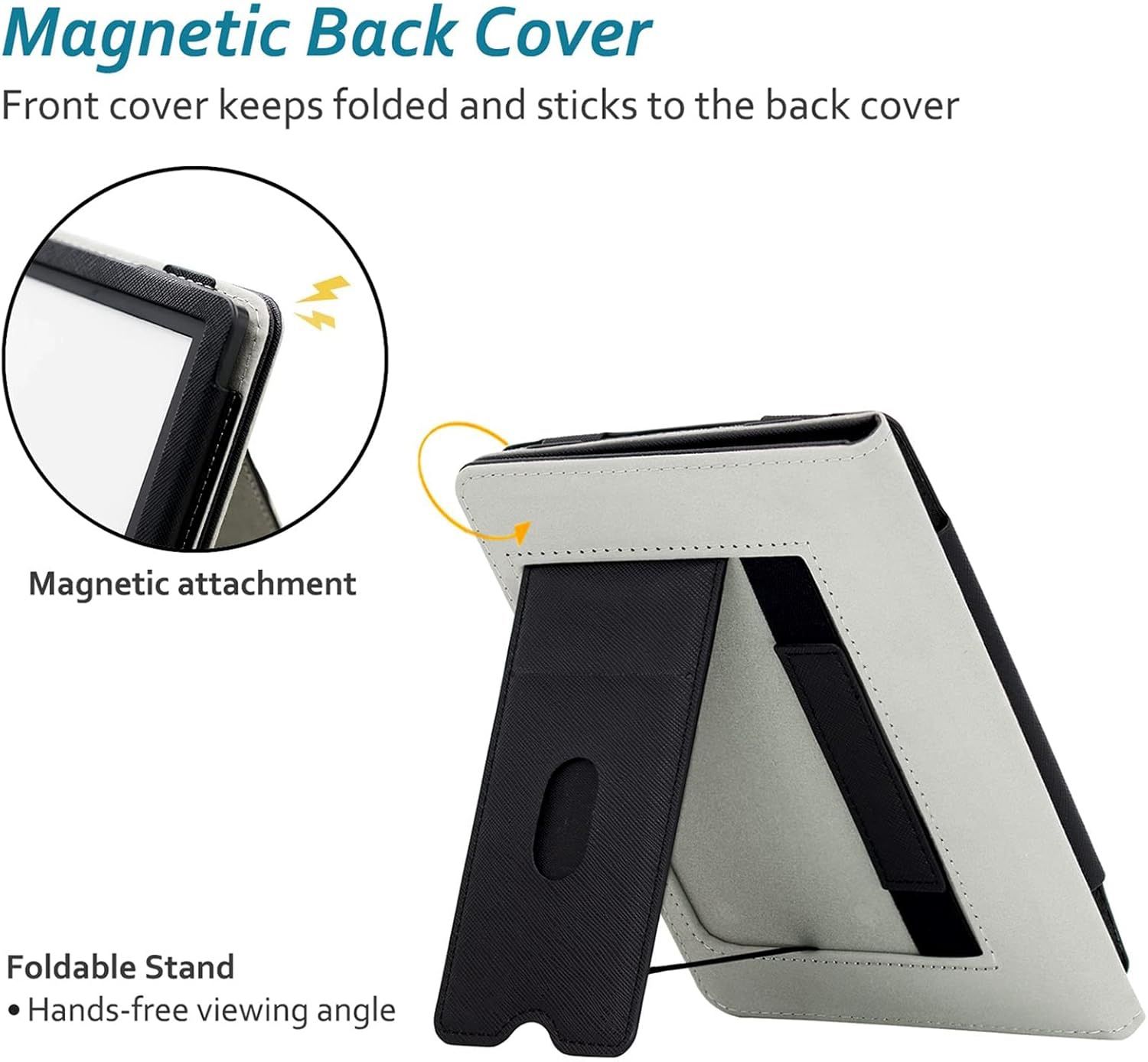 NWOT Kindle Paperwhite Case Tablet Cover for 11th Generation 6.8" and Signature Edition 2021 Leather Cover, Black