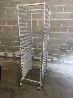 Winholt Commercial Aluminum 20-Pan Bakery Sheet Pan Rack on Casters