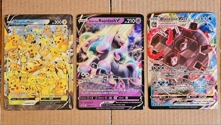 Galarian Rapidash, Blastoise VMAX, and Pikachu V-union Jumbo Card Bundle
