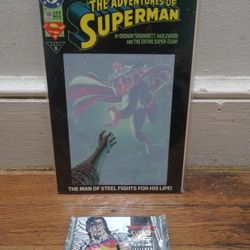 Superman Memorabilia Collectibles 1993 Sealed Superman Cards And Superman Comic Back From The Dead. 