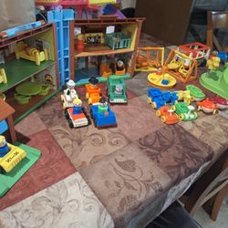 Vintage Little People House Playground Toys