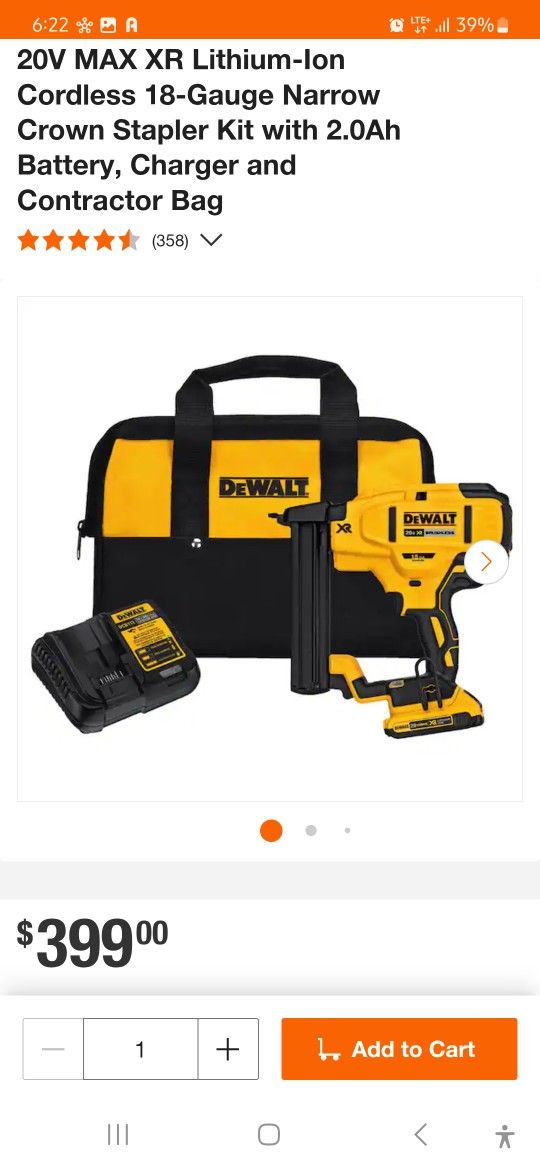 Dewalt Crown Stapler Kit