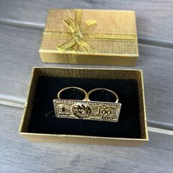 $100 Bill 2 Finger Ring 