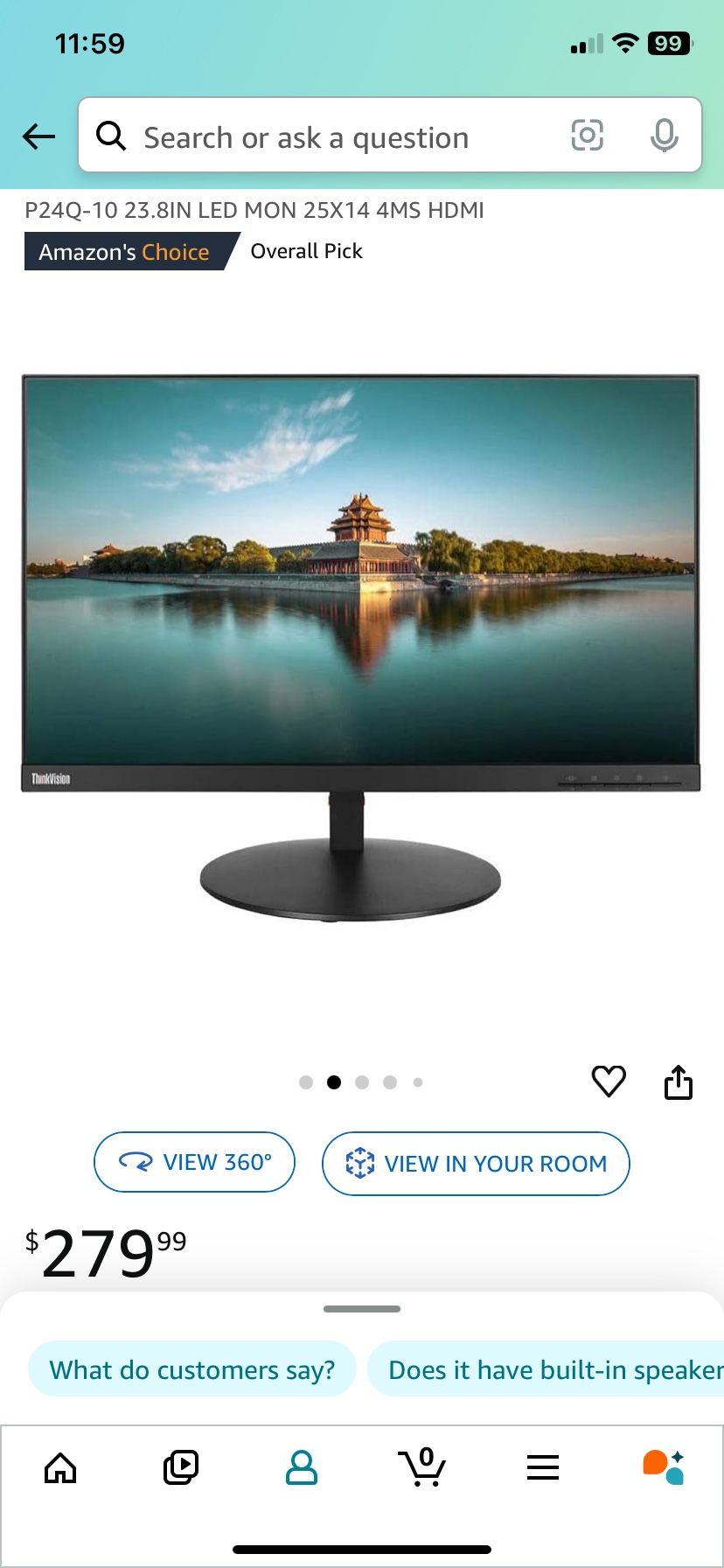 Lenovo ThinkVision Monitor 23.8 inches Brand New