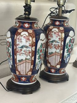 Porcelain Lamps Imari Style $227.00 each