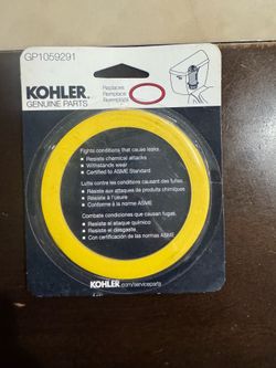 Kohler Genuine Part GP1059291 yellow canister seal designed to fit Class 5 and Class 6 single-flush toilets.