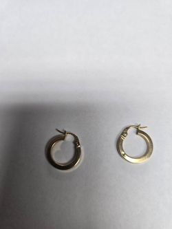 14k Gold from Italy baby hoop earrings.