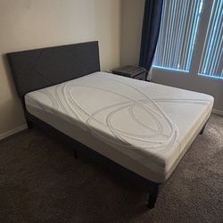 Queen Size Bed Frame and Foam Bed