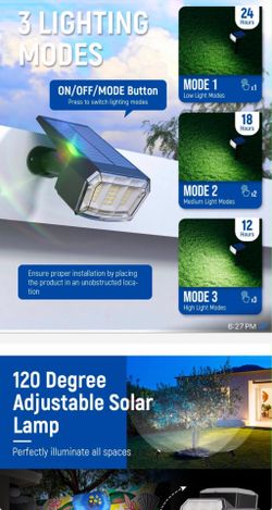 Solar Spot Lights Outdoor Waterproof, Solar Spotlights, 4 Packs, Cool White 63 LED, 3 Lighting Modes, 120° Adjustable Solar Landscape Lights for Yard,