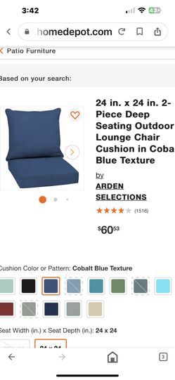 New Outdoor Cushions ( Cobalt Blue)