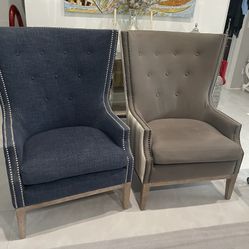 Pair of Wingback Accent Chairs with Nailhead Trim. $150 each. Great condition. Jupiter.