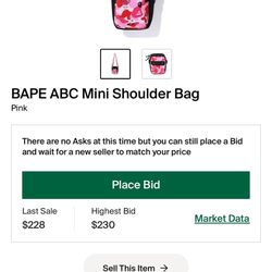 Bape ABC Mini Shoulder Bag (Pink Camo)