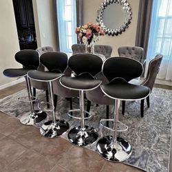BLACK leather BARSTOOLS 🖤🖤