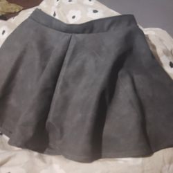 Leather Like Grey Medium Size Skirt