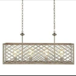 Light Gilded Pewter Linear Chandelier 