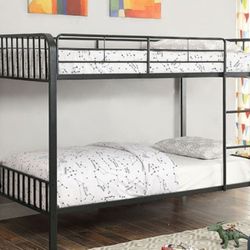 Brand New Black Metal Twin Bunk Bed