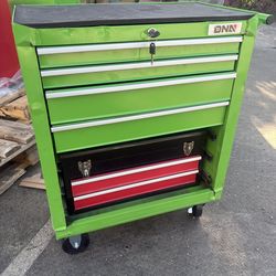 As is (open box ) Green rolling tool boxes 2pc caja de herriamenta