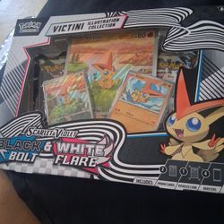 Pokemon " VICTINI Illustration Collection " SCARLET AND VIOLET BLACK BOLT & WHITE FLARE BOX