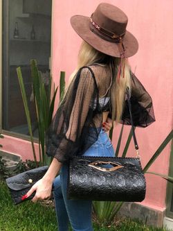 Bolsos de piel 👜 hechas a mano artesanales $80